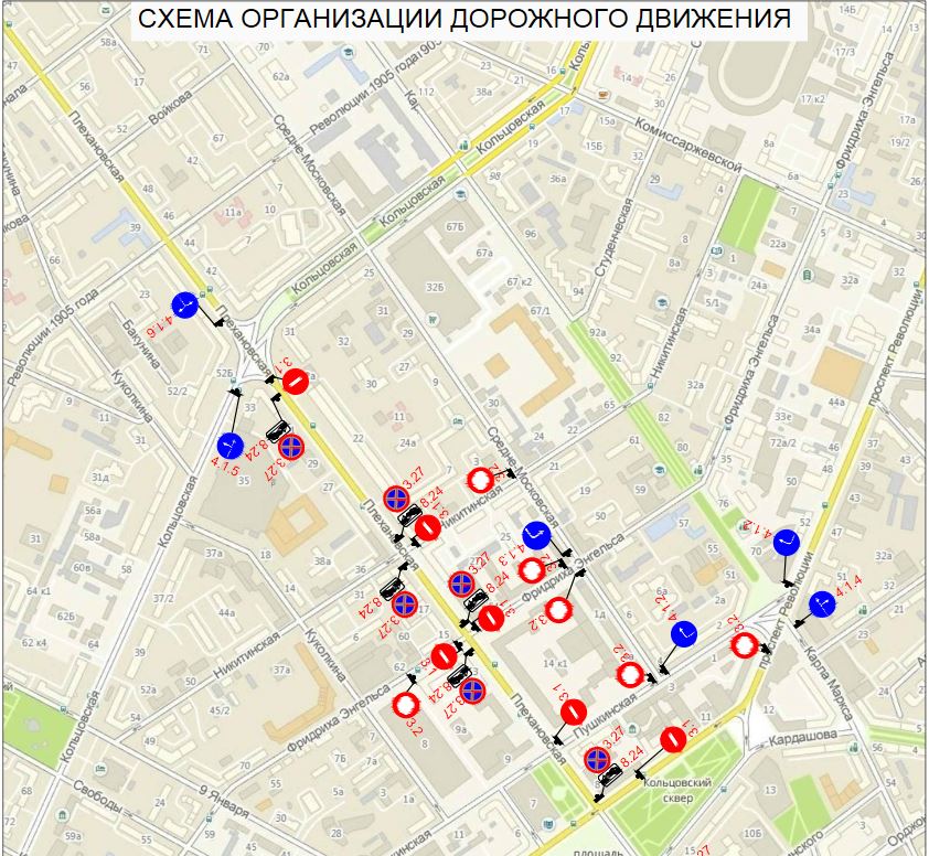 Опубликованна схема движения во время репетиции парада Победы7 мая